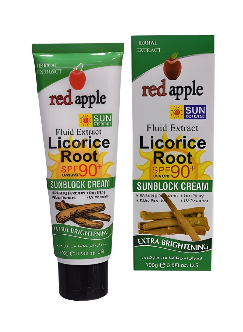 Red Apple Sunscreen Cream with Licorice Root Extract to Protect the Skin and Maintain the Softness of the Skin It is Characterized By a Light Formula Fast Absorption and Full Protection 100 Grams - Image 1