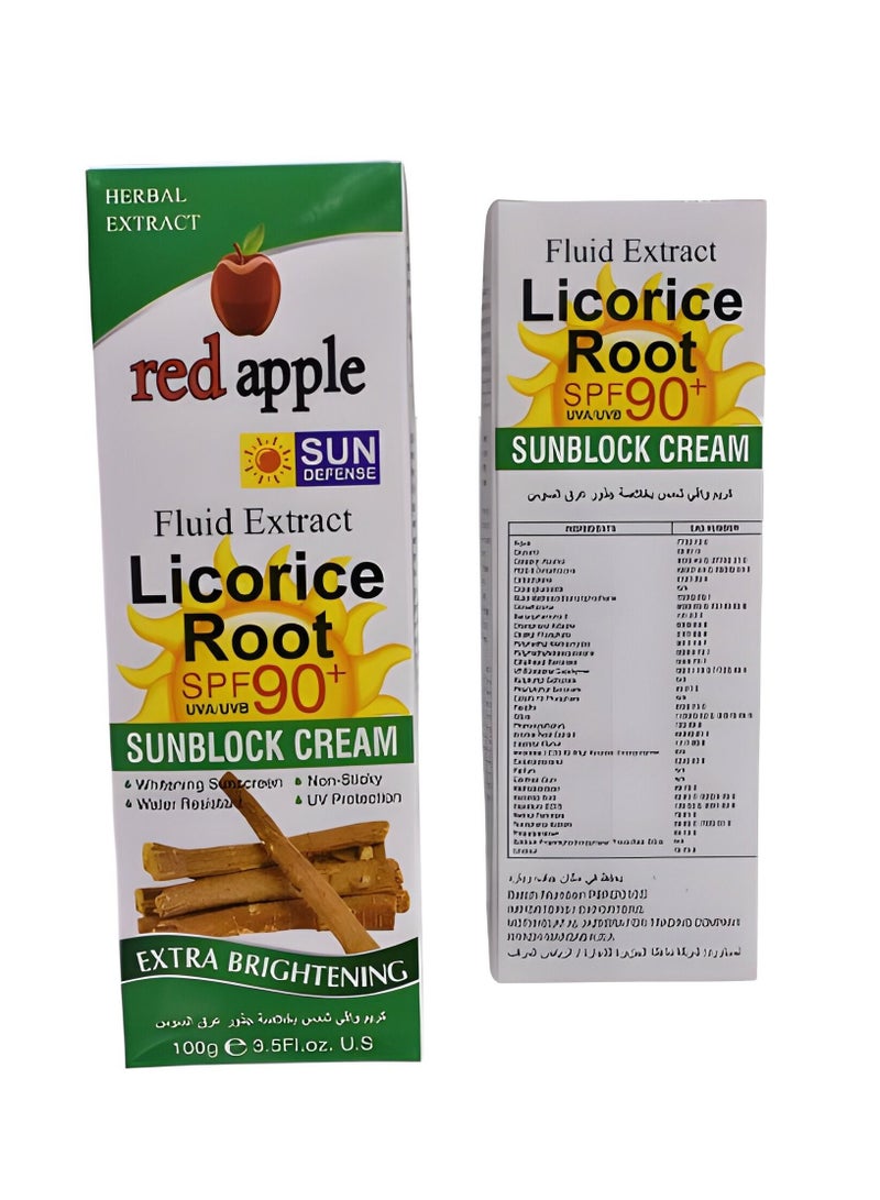 Red Apple Sunscreen Cream with Licorice Root Extract to Protect the Skin and Maintain the Softness of the Skin It is Characterized By a Light Formula Fast Absorption and Full Protection 100 Grams - Image 2