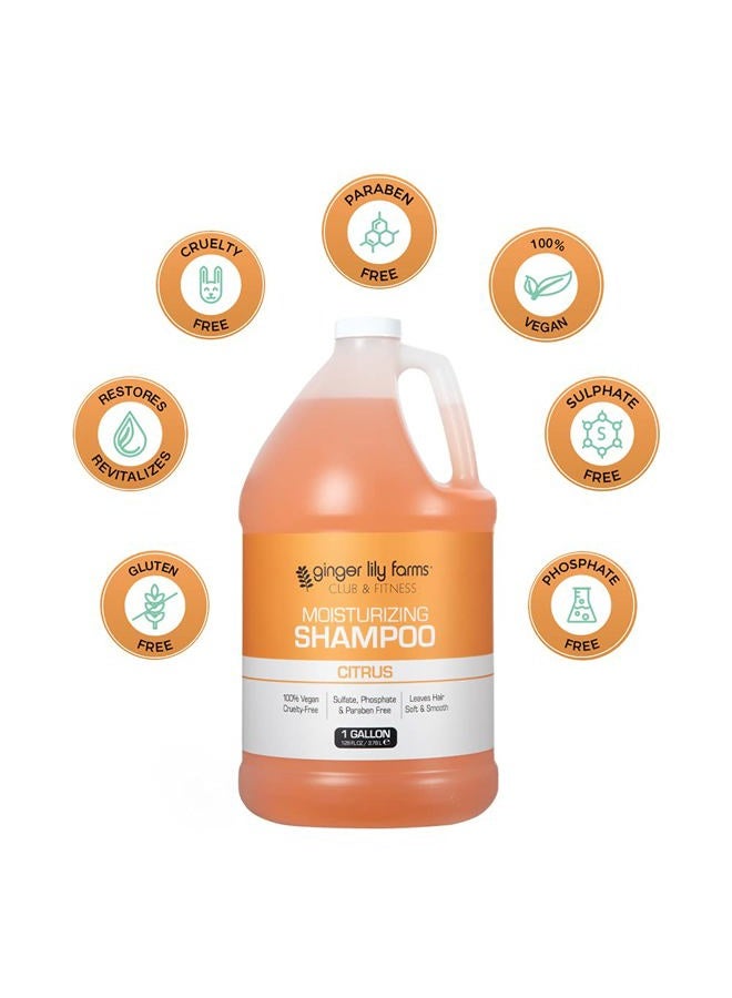 ginger lily farms Club & Fitness Moisturizing Shampoo for All Hair Types, 100% Vegan & Cruelty-Free, Citrus Scent, 1 Gallon (128 fl oz) Refill - Image 4