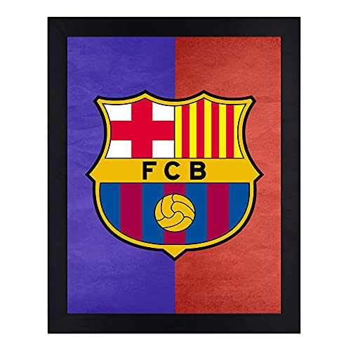 Interio Crafts FC Barcelona Logo Wall Art, Team Crest Print with Blue and Red Background, Black Frame(13 X 10 inch, Multicolour, Sports) - Image 2