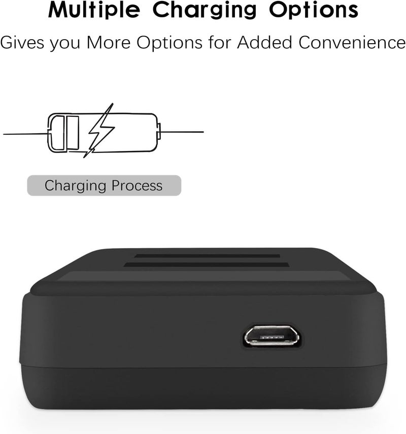 فوغاسون 2 قطع بطارية 1600mAh AHDBT-201 AHDBT 201 AHDBT-301 AHDBT 301 مع شاحن بطارية مزدوج لـ Gopro Hero 3 3+ بطارية AHDBT-301، AHDBT-201 - Image 3