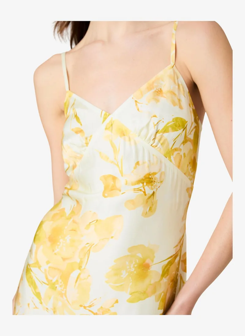 French Connection  Women's Dy Ylw Sop Flr Oona Satin Sophie Flr Vnk Dress for Women | Best Price UAE