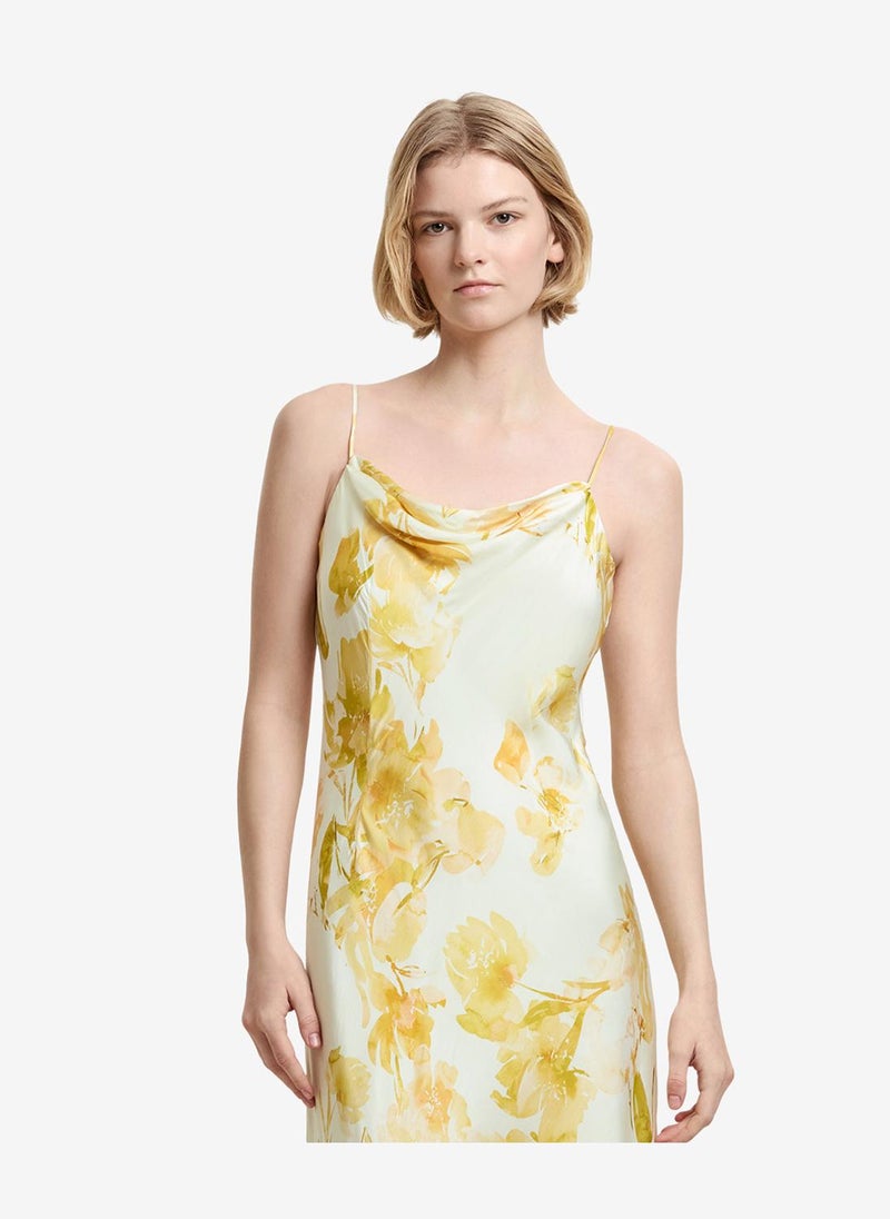 French Connection Women's Dy Ylw Sop Flr Oona Satin Sophie Flr Vnk Dress - Image 4