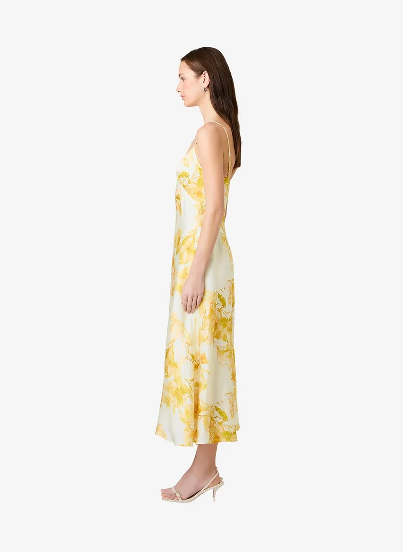 French Connection  Women's Dy Ylw Sop Flr Oona Satin Sophie Flr Vnk Dress for Women | Best Price UAE
