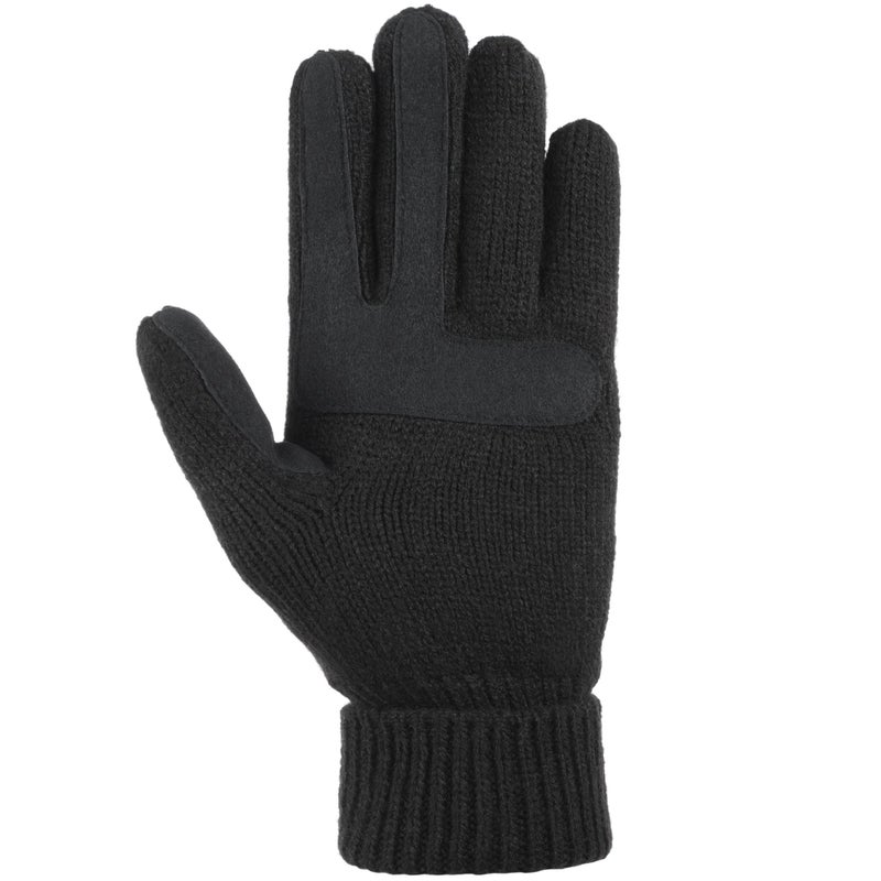 isotoner Women's Cable Knit Gloves with Touchscreen Palm Patches, Black, One Size