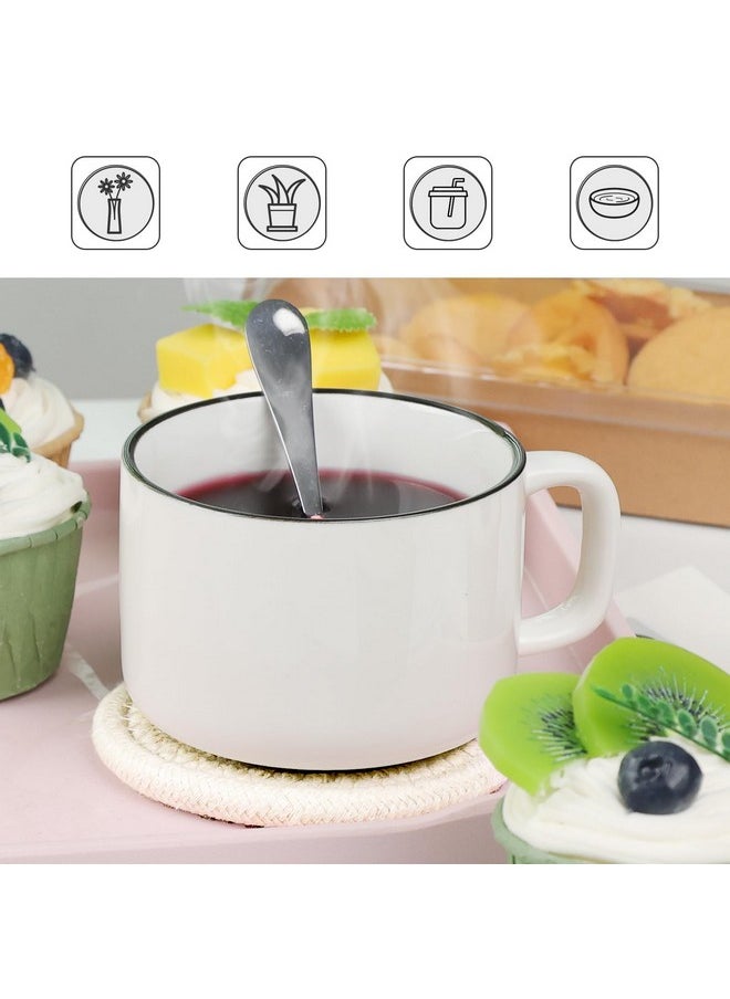 DomeStar DomeStar 6PCS White Absorbent Coasters for Drinks, 3.5Inch Woven Coasters Drink Coasters for Kitchen Living Room Coffee Table Tabletop Protection Housewarming Gift  - Image 4