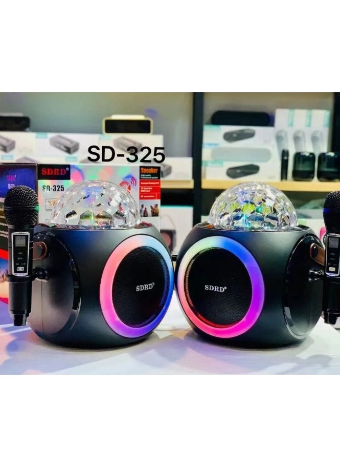 SDRD SD-325 Family Wireless Bluetooth Speaker Set Audio and Mic Integrated Machine with Color Atmosphere Light Dual Mic Party Karaoke  - Image 3