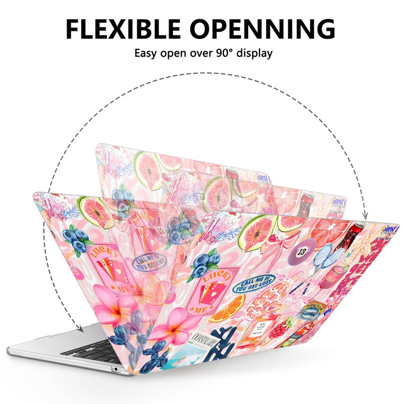 AKIT Compatible with MacBook Air 13 inch Case 2026 2025 2024-2022 M4 M3 M2 A3240 A3113 A2681, Pattern Hard Shell Laptop Case+Screen Protector+Keyboard Cover for MacBook Air 13.6 inch 2025, SumPink - Image 5