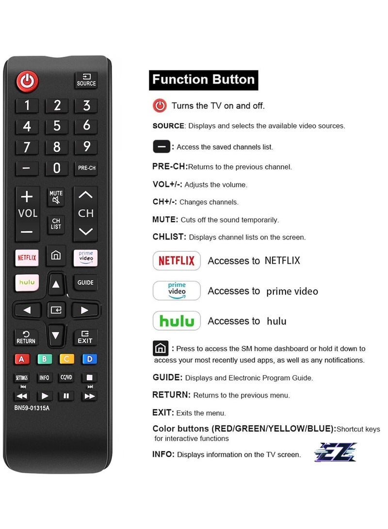 PopZa Universal Remote Control ATAD for All Samsung Smart TV 3D LCD LED HDTV Remote Controls with battery - Image 2