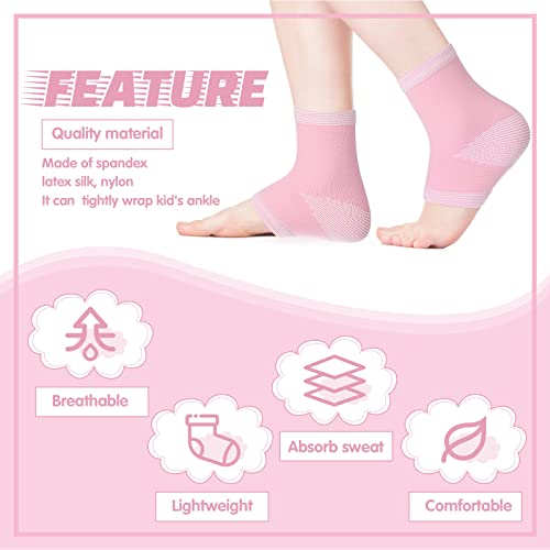 Tarpop 3 Pair Ankle Compression Sleeves for Kids Ankle Brace Compression Sleeves Foot Arch Sock for Girls Sports Running Dance Fitness GymnasticsPinkMedium - Image 5