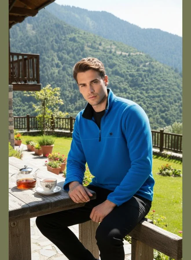 Buratti Buratti Slim Fit Anti-Pilling Non-Flapping Batwing Collar Cold-Resistant Brushed Fleece Men's POLAR 5906001