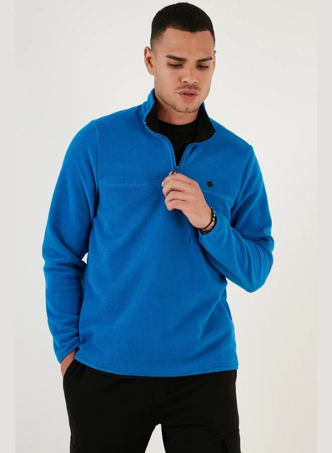 Buratti  Buratti Slim Fit Anti-Pilling Non-Flapping Batwing Collar Cold-Resistant Brushed Fleece Men's POLAR 5906001 for Men | Best Price UAE