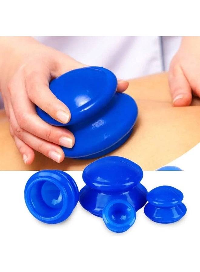طقم أكواب الحجامة السيليكون المرنة (4 قطع) - طقم تدليك الجسم والوجه الاحترافي لتخفيف الآلام، تقليل السيلوليت، وتنشيط الدورة الدموية - مقاسات متعددة - Image 2