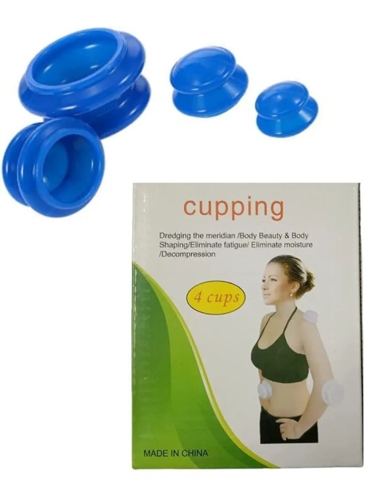 طقم أكواب الحجامة السيليكون المرنة (4 قطع) - طقم تدليك الجسم والوجه الاحترافي لتخفيف الآلام، تقليل السيلوليت، وتنشيط الدورة الدموية - مقاسات متعددة - Image 4