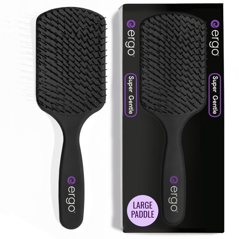 Ergo Super Gentle Mini Paddle Brush for Blow Drying  Hair Brushes for Women with Thick or Thin Hair  Dual Hairbrush for Women  Detangler Hair Brush  Gently Detangles Curly or Wet Hair  ERG1000