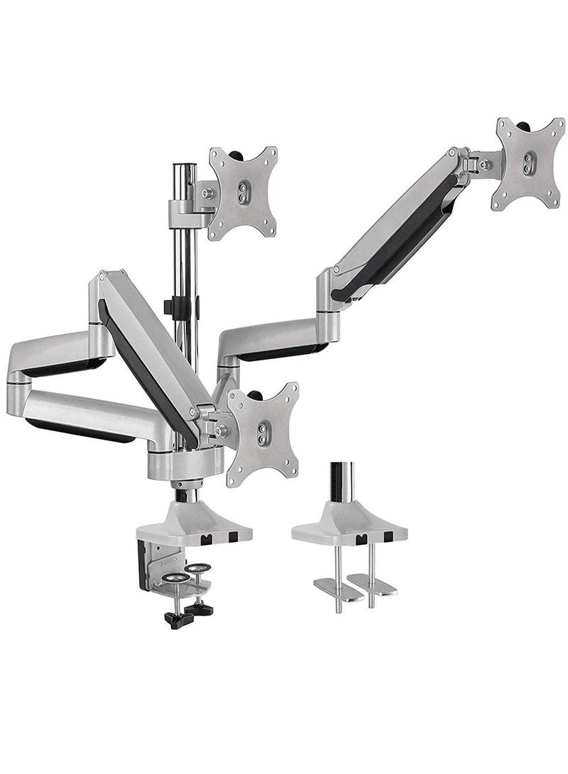 ELTRAZONE Triple Monitor Mount Stand - Three Height Adjustable Arms for 3 Computer Screen - Image 1