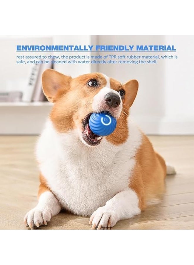 Interactive Dog Ball Toy, Smart Self-Moving Ball with 2 Modes and Long Battery Life, Rechargeable Electric Teasing Ball for Cats, Dogs, and Household Pets, Blue - Image 3