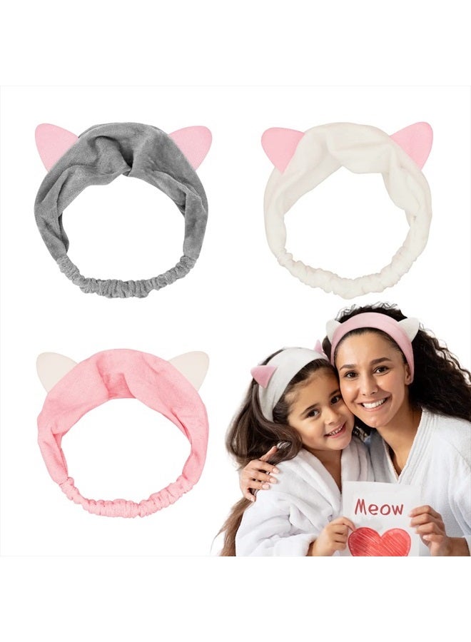 Dreamlover Spa Headband for Washing Face, Makeup Headband, Skin Care Headband, Cat Ears Headband for Facial, Christmas Stocking Stuffers for Teen Girls - Image 1