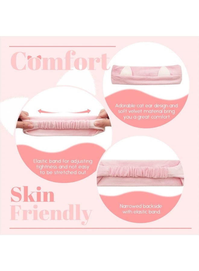 Dreamlover Spa Headband for Washing Face, Makeup Headband, Skin Care Headband, Cat Ears Headband for Facial, Christmas Stocking Stuffers for Teen Girls - Image 3