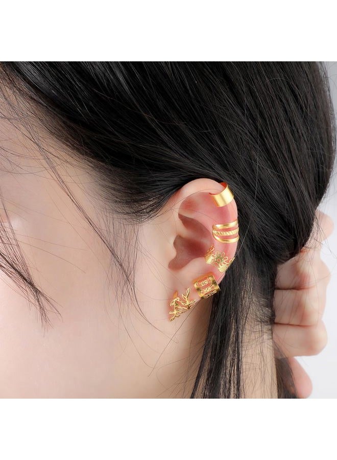 Prasacco 50 Pieces Gold Hair Jewelry for Braids, Loc Jewelry for Hair Dreadlocks Braid Jewelry Accessories Metal Gold Rings Cuffs Clip Hair Braids Jewelry Decorations for Women and Girls - Image 5