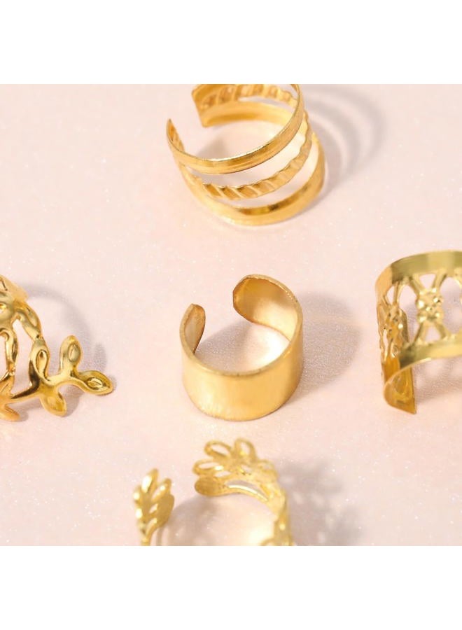 Prasacco 50 Pieces Gold Hair Jewelry for Braids, Loc Jewelry for Hair Dreadlocks Braid Jewelry Accessories Metal Gold Rings Cuffs Clip Hair Braids Jewelry Decorations for Women and Girls - Image 3