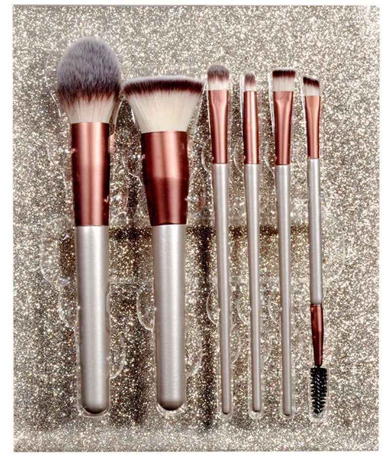 KIRA Professional Face And Eye Makeup Brushes Set Of 6pcs Makeup Brushes Premium Synthetic Bristle Face And Eye Makeup Brushes Set For Women - Image 2