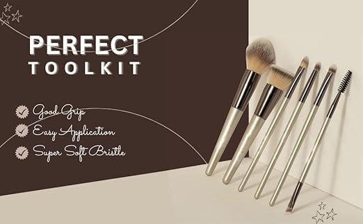 KIRA Professional Face And Eye Makeup Brushes Set Of 6pcs Makeup Brushes Premium Synthetic Bristle Face And Eye Makeup Brushes Set For Women - Image 5