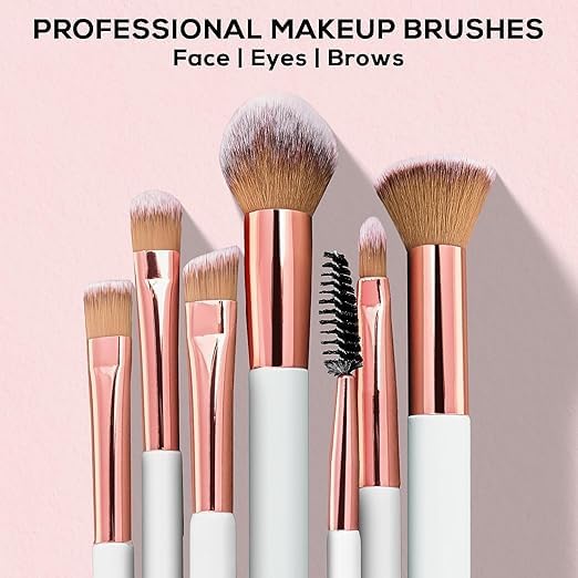 KIRA Professional Face And Eye Makeup Brushes Set Of 6pcs Makeup Brushes Premium Synthetic Bristle Face And Eye Makeup Brushes Set For Women - Image 4