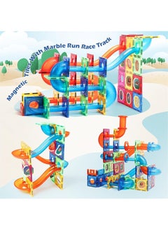 Magblock MAGBLOCK Magnetic Tiles 176Pcs Marble Run Race Track Toy Set STEM Educational Building Blocks Child Brain Development Kit Magnet Construction Toys for Boys Girls Kids Age 5 6 7 8 9 10+ Years Old  - Image 5