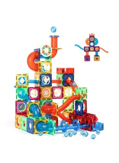 Magblock MAGBLOCK Magnetic Tiles 176Pcs Marble Run Race Track Toy Set STEM Educational Building Blocks Child Brain Development Kit Magnet Construction Toys for Boys Girls Kids Age 5 6 7 8 9 10+ Years Old  - Image 2