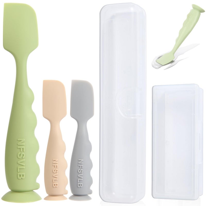 NFSVLB Baby Diaper Cream Spatula with Case1 Large 2 Mini Butt Paste Spatula with 2 Travel CaseSoft Baby Butt spatula baby Diaper Cream ApplicatorDiaper Rash spatula Bum Spatulas Brush - Image 3
