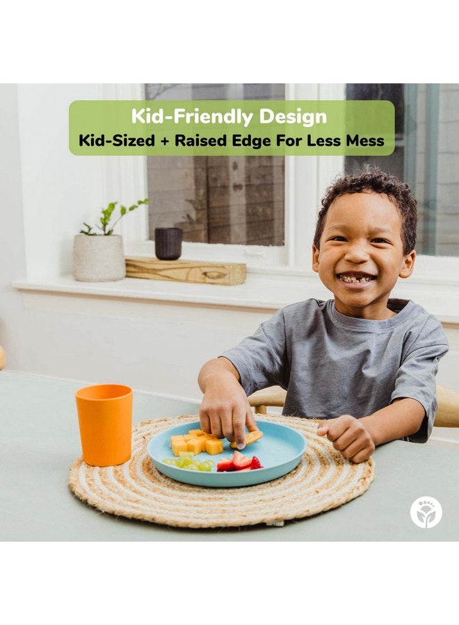 وي سبراوت أطباق الخيزران مع الأغطية من WeeSprout، مجموعة من 4 أطباق الخيزران للأطفال، تصميم بحجم الأطفال، أطباق الخيزران للأطفال مع الأغطية لبقايا الطعام، آمنة للاستخدام في غسالة الأطباق (أزرق، أخضر، رمادي، وبيج) - Image 3