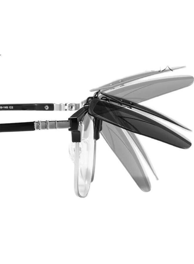 Boshide Polarized Sunglasses Clip-On Lens For Driving, Unisex Myopia Clip-On Lens, Black And Gray Clip-On Lens - Image 1