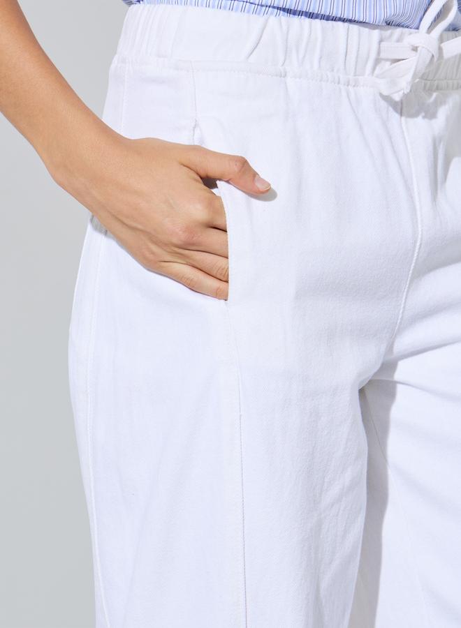 Styli White Barrel Fit Jogger Style Jeans - Image 3