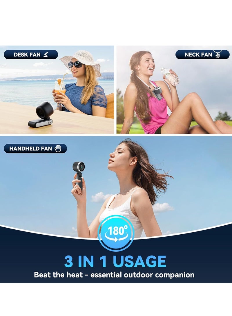 general Portable Handheld Turbo Fan, 5 Gear Wind, Battery Operated, Up to 12 Working Hours, 3 IN 1 Hand Fan with Air Turbo Tech Cooling Fan for Outdoor Activities, Travel, Beach (Black) - Image 4