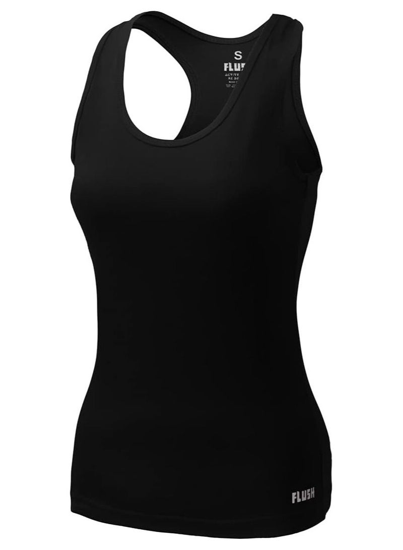 FLUSH Flush Women's Tank Top for Women - Ribbed Yoga Tank Top Racerback Long Fit Gym Shirt - Pack Of 3  - Image 3