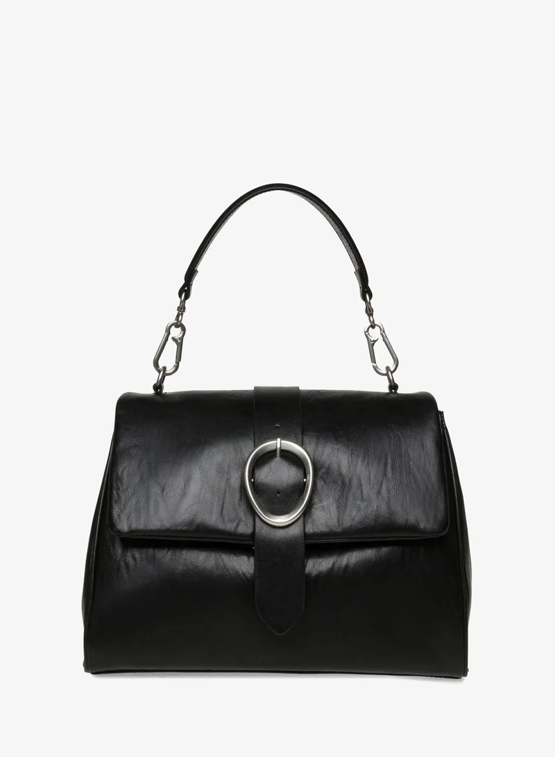 Steve madden engine women's black/silver satchel bag