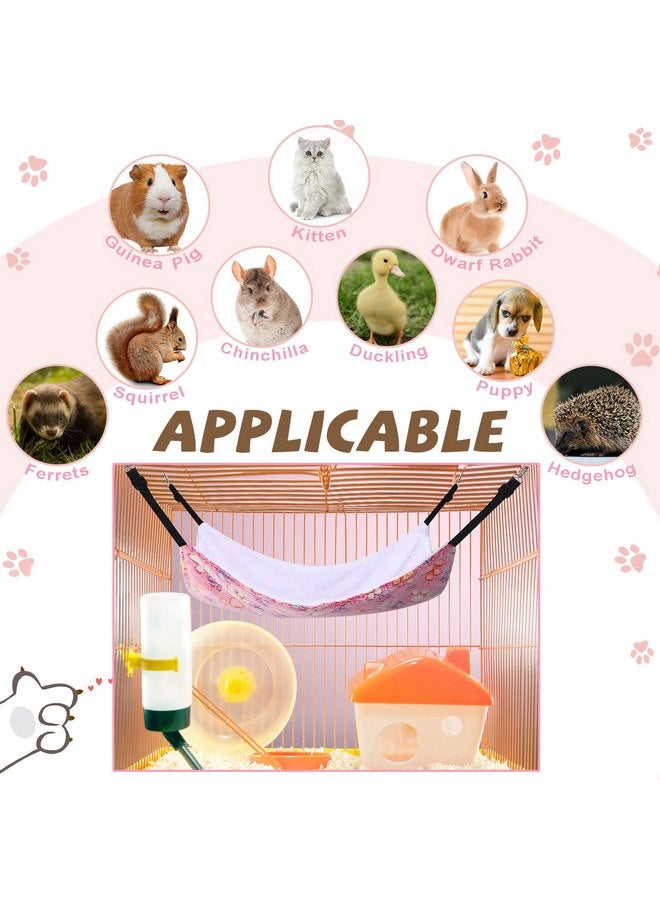 Geelin 4 Pcs Reversible Cat Hanging Hammock Soft Breathable Pet Cage Hammock with Adjustable Straps and Metal Hooks Double Sided Hanging Bed for Cats Small Dogs Rabbits(16 x 20 Inch, Paw) - Image 4
