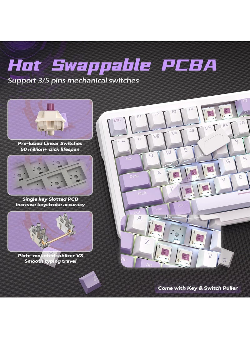 Attack Shark X85Pro Game Mechanical Keyboard Three Mode RGB Bluetooth Wireless Customization Hot Plug With Display Screen Office - Image 5