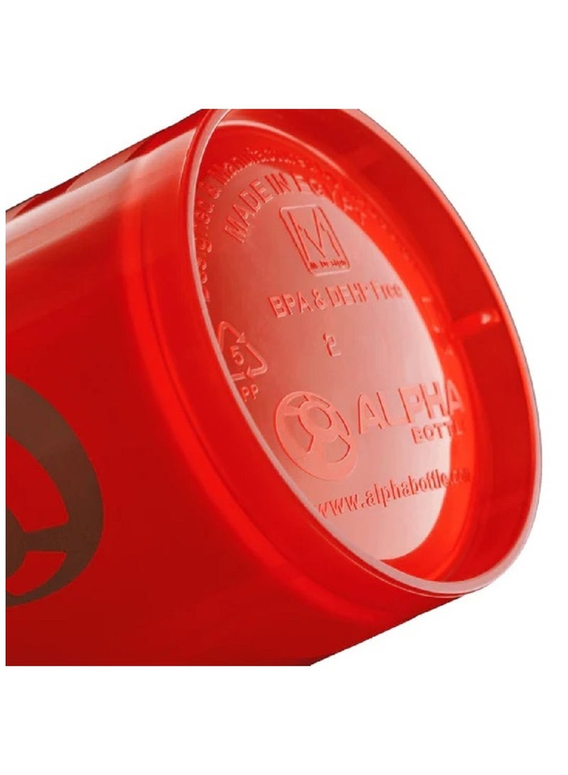 ألفا زجاجة مياه بلاستيك - مضاد للبكتيريا 500 مل -أحمر بكوب تخزين - Image 4