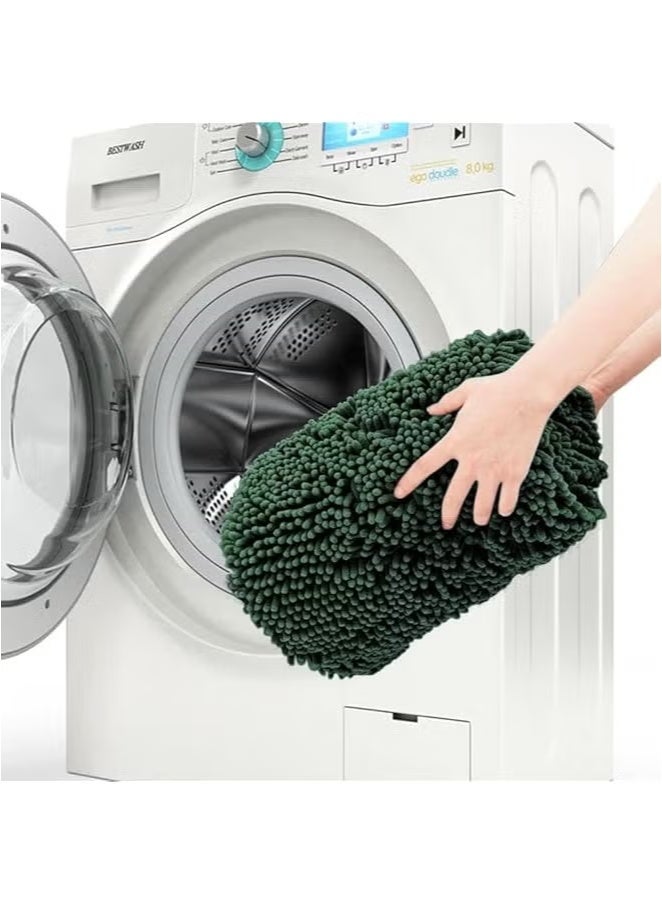 jisimu Chenille Non-Slip Bathroom Mats - Thick High-Density Absorbent Bath Carpet with Anti-Slip Floor Mats  - Image 5
