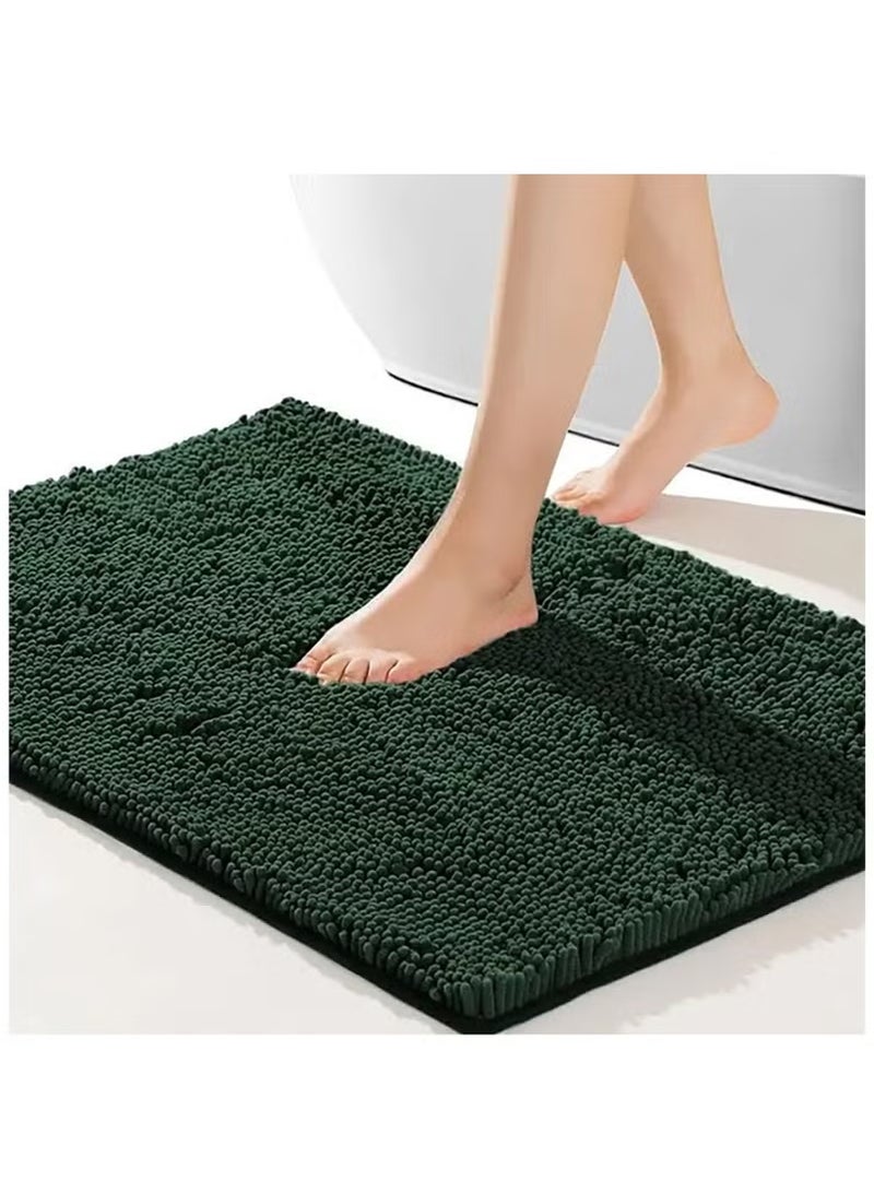 jisimu Chenille Non-Slip Bathroom Mats - Thick High-Density Absorbent Bath Carpet with Anti-Slip Floor Mats  - Image 1