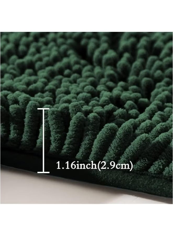 jisimu Chenille Non-Slip Bathroom Mats - Thick High-Density Absorbent Bath Carpet with Anti-Slip Floor Mats  - Image 2