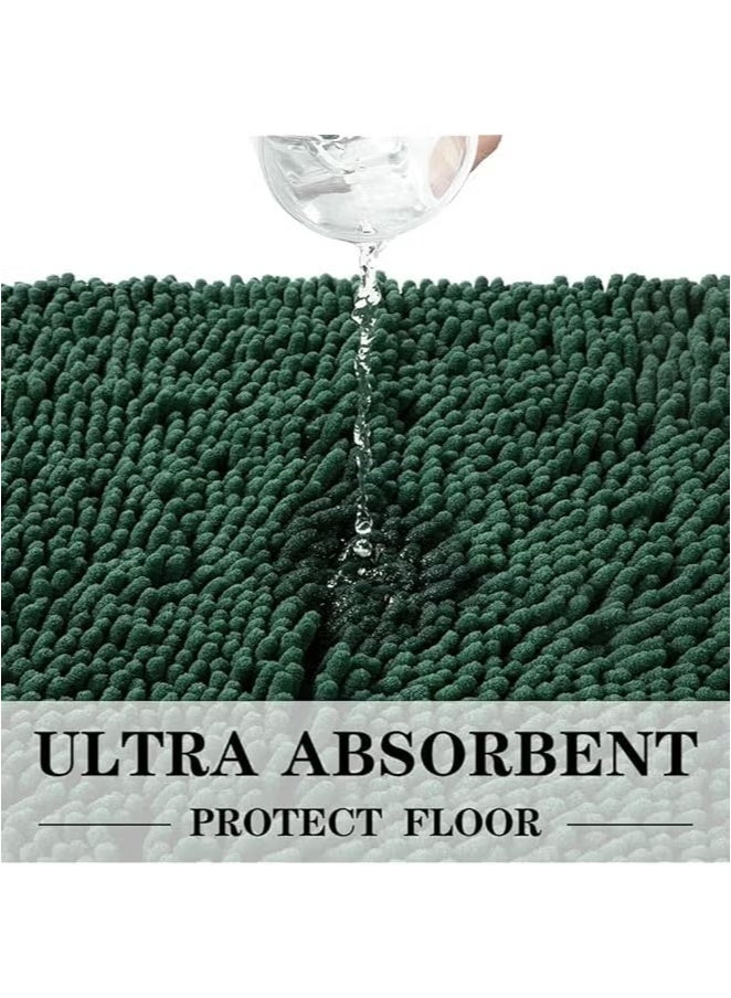 jisimu Chenille Non-Slip Bathroom Mats - Thick High-Density Absorbent Bath Carpet with Anti-Slip Floor Mats  - Image 4