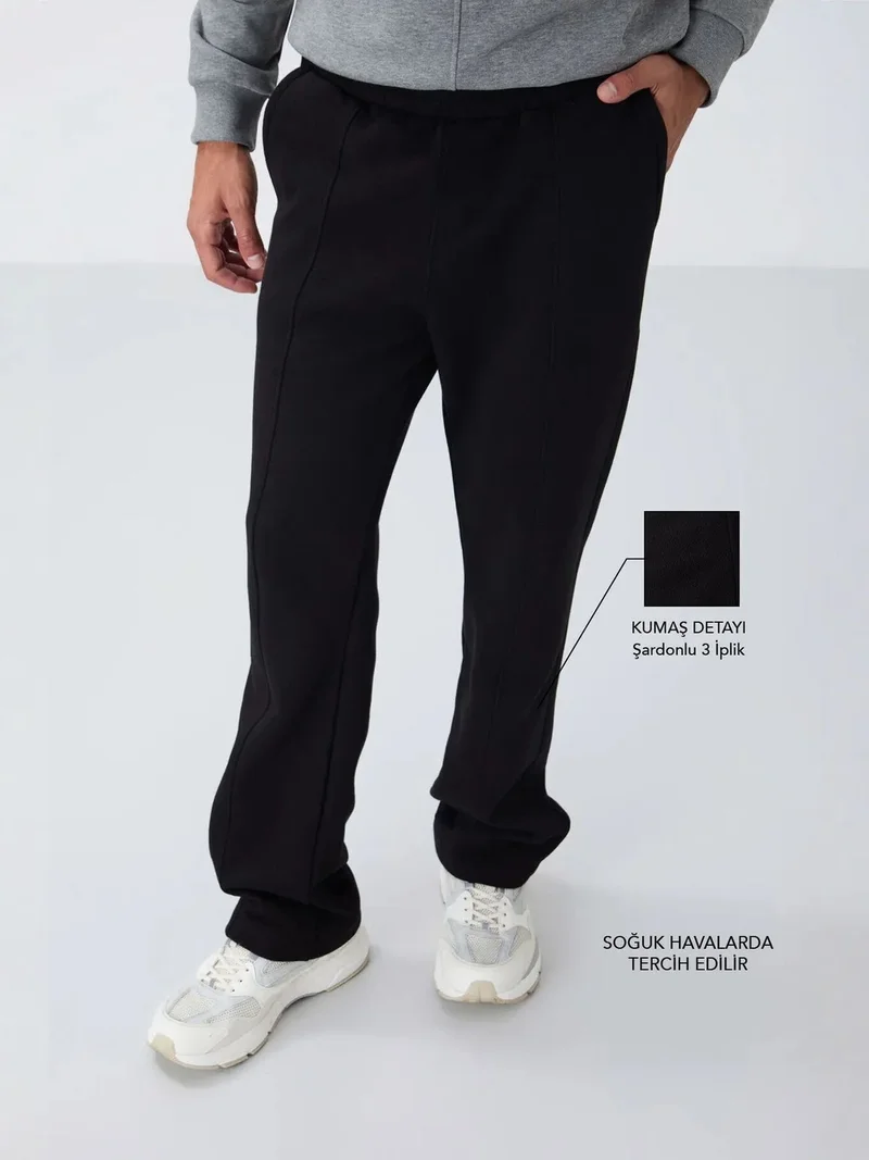 تومي لايف TOMMY Men's Regular Fit Cotton-Polyester Sweatpants