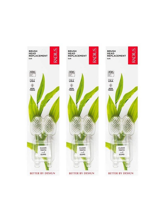 RADIUS Toothbrush Replacement Brush Heads 2-Count Improve Gum Health & Reduce Gum Issues - Soft - Pack of 3 - Image 1