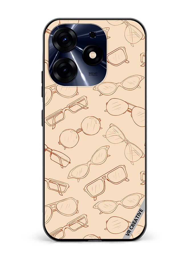 VR CREATIVE Protective Case Cover For Tecno Spark 10 Pro Sketch Eyeglasses Design Multicolour - Image 1