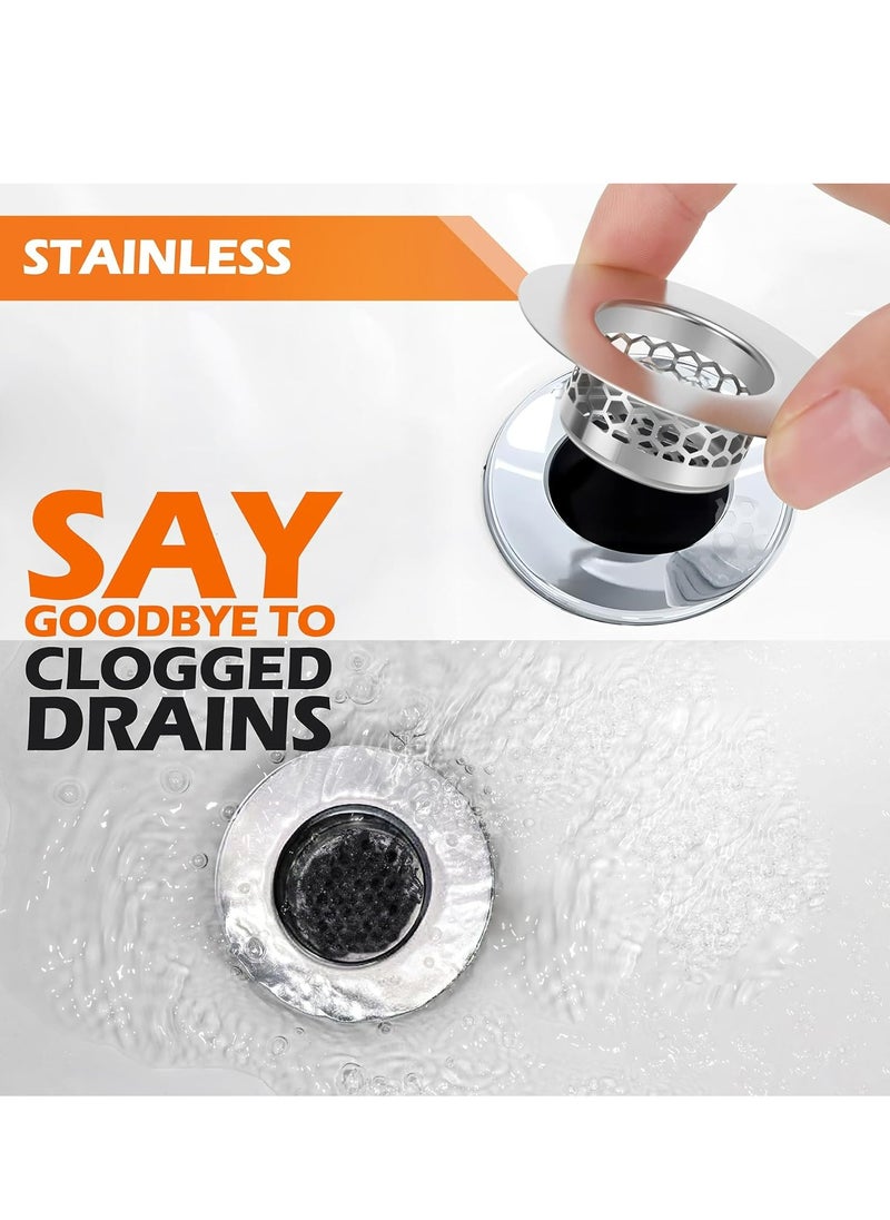 Oasisgalore 3 Pack Sink Strainer Hair Catcher for Kitchen Lavatory Bathtub，Fit Hole Size from 1.25"  - Image 4
