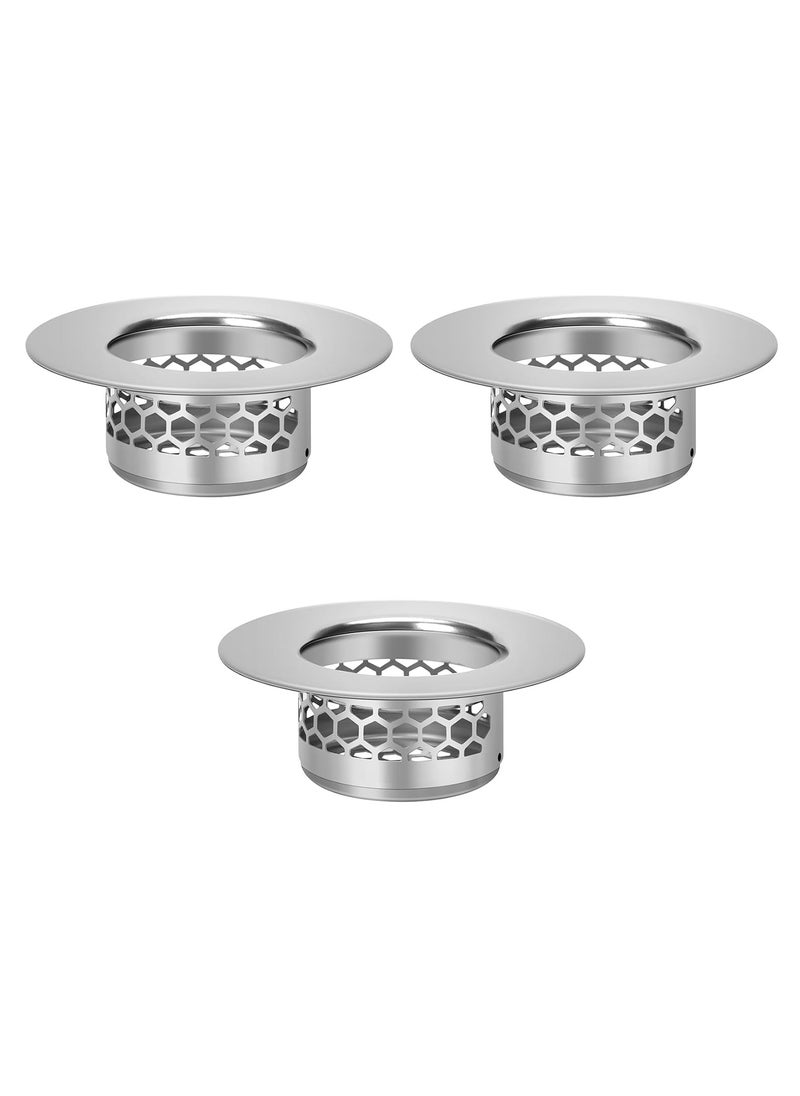 Oasisgalore 3 Pack Sink Strainer Hair Catcher for Kitchen Lavatory Bathtub，Fit Hole Size from 1.25"  - Image 1