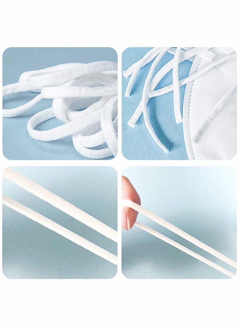 Y&D Elastic Cord for Mask String Sewing Strips Ear Tie Rope High Elasticity Stretch Anti Slip Earloop DIY Black and White - Image 2
